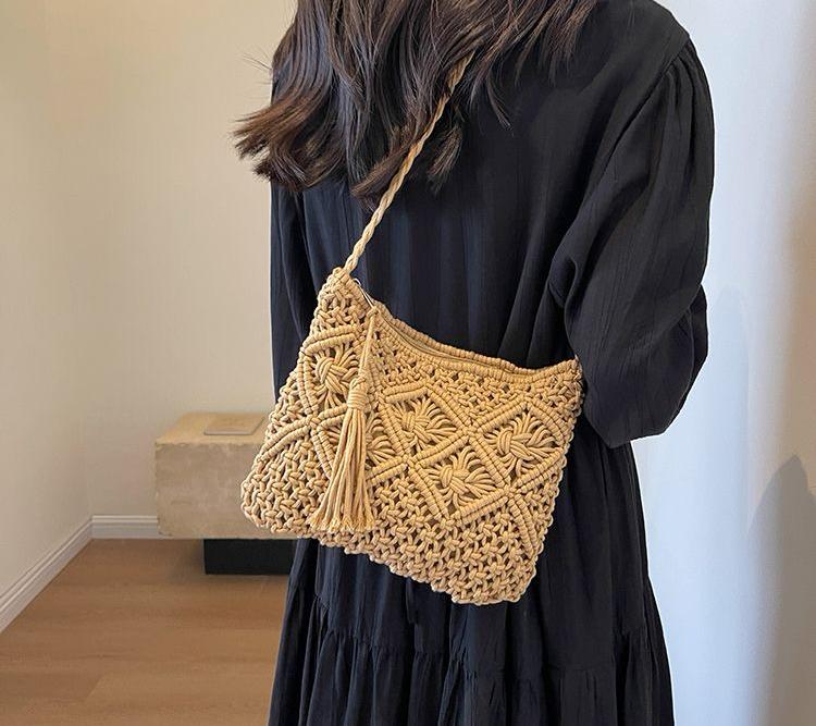 Boho Bliss: Macrame Crochet Bag for Beach and City Adventures